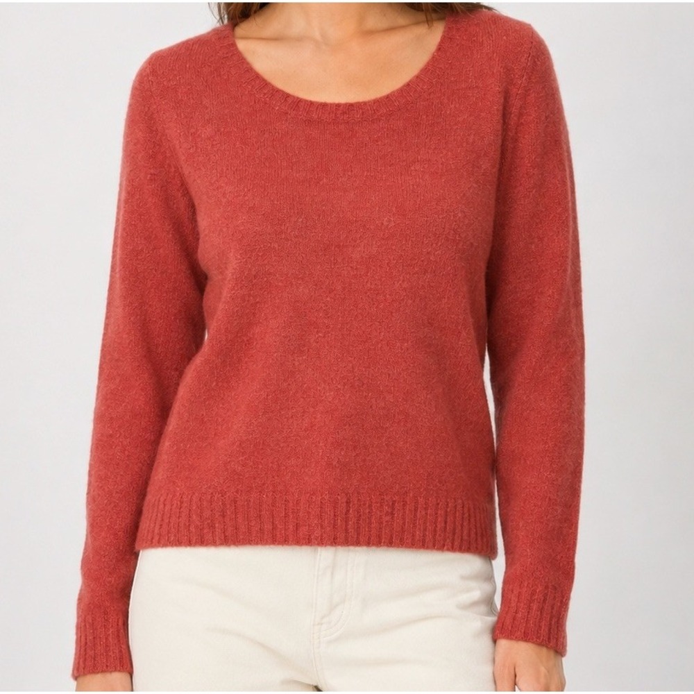 Peruvian Connection Baby Alpaca Sweater Medium Rust Orange Wool Blend